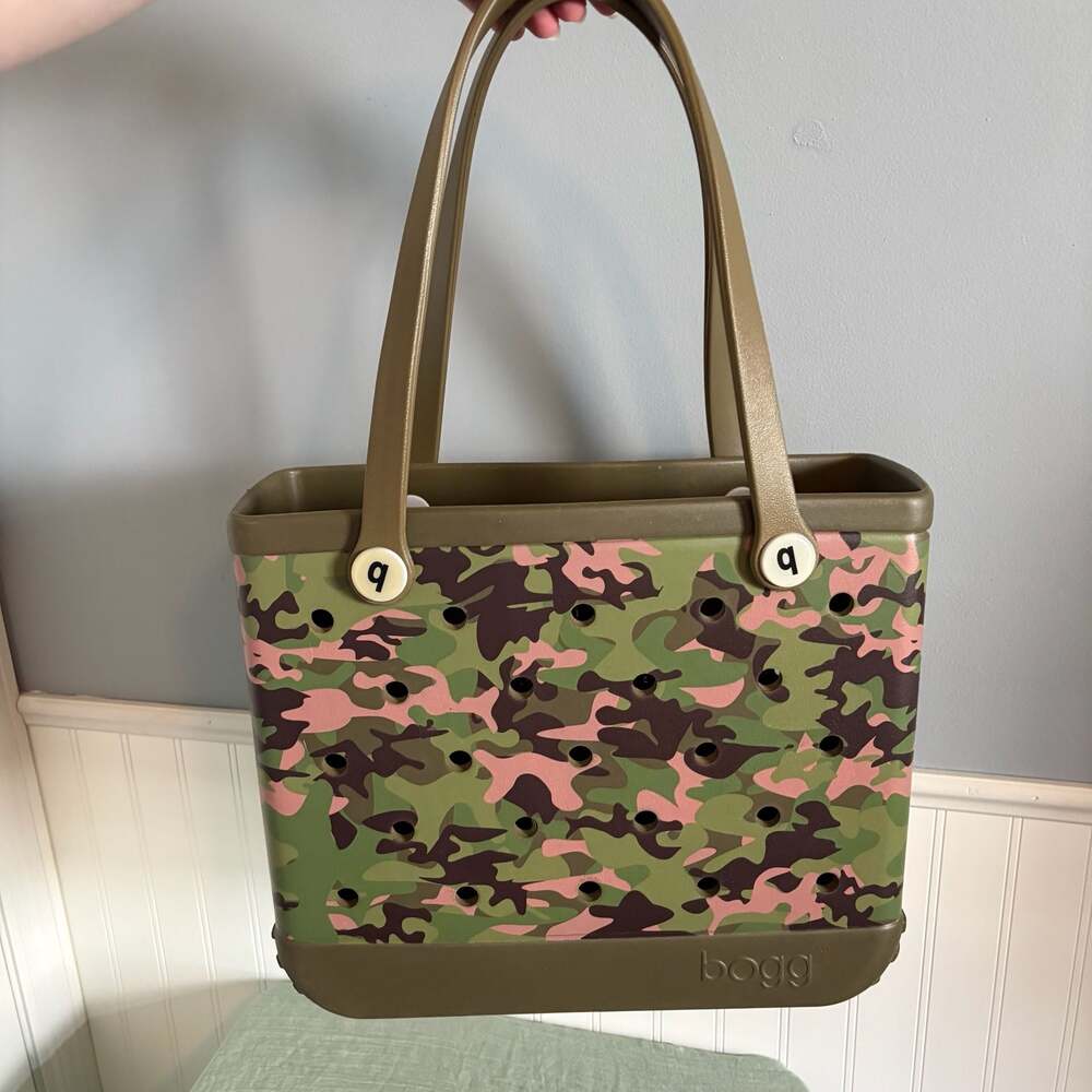 Bogg Bag Baby Tote in Camo with Pink Accents - Picture 2 of 7